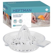 HEFTMAN Traditional Glass Lemon Squeezer Fruit Lime Orange Citrus Juicer Press