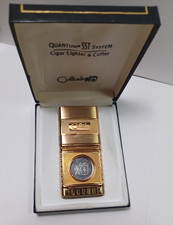 Gold Tone Colibri Quantum SST Ignition System in box, Cigar Lighter Cutter JBtr8