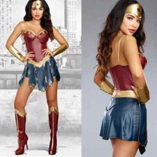 Wonder Woman Costume Movie Diana Superhero Halloween Cosplay Fancy Dress Outfit/