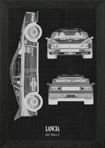 Lancia 037 rally framed wall - rally,