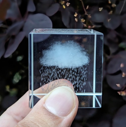 Rain cloud paperweight - 3d,