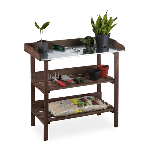 Plant table wooden potting - table,