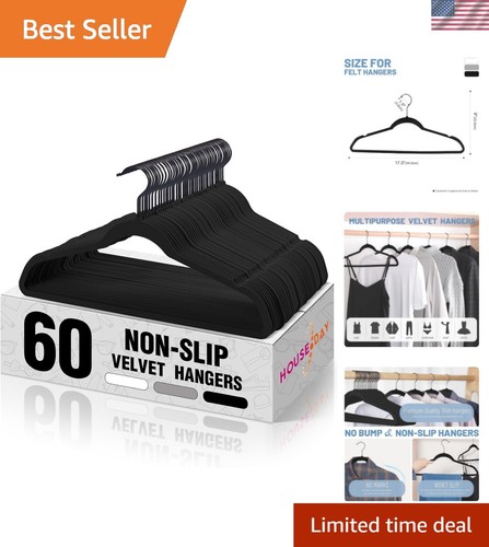 Black velvet hangers - black,