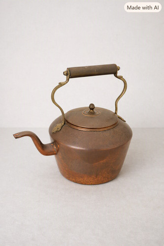 Vintage copper kettle brass - vintage,