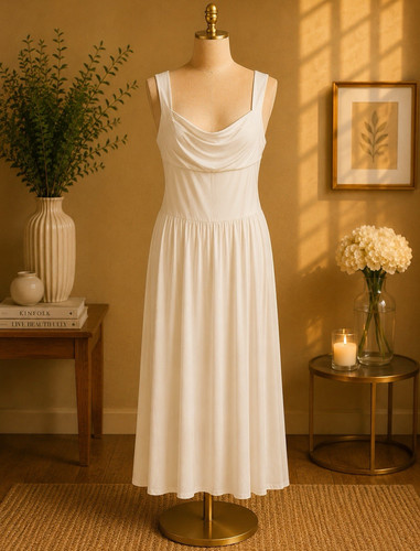 Women white full slip - white,