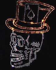 GOTHIC SKULL PIRATE ACE OF SPADES RHINESTONE DIAMANTE  VEST TANK TOPS all sizes
