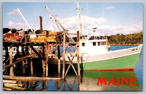Postcard unloading day catch - postcard, day's