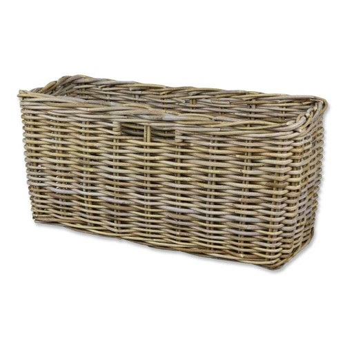 Grey buff rattan console - grey, &