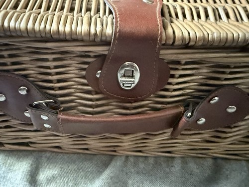 Vintage wicker picnic basket - picnic,