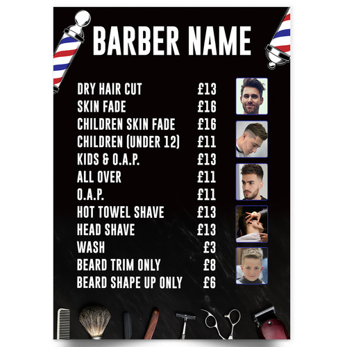 Barber shop personalised price - shop,