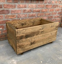 Wooden Trough Planter Extra Large Outdoor Shrub Plant Tree Grow Bed Container