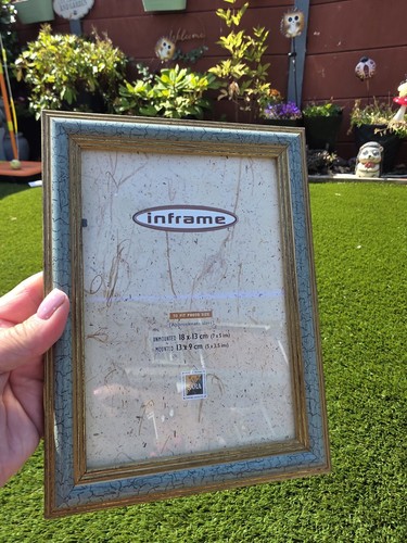 Pewter art nouveau photo frame - art,