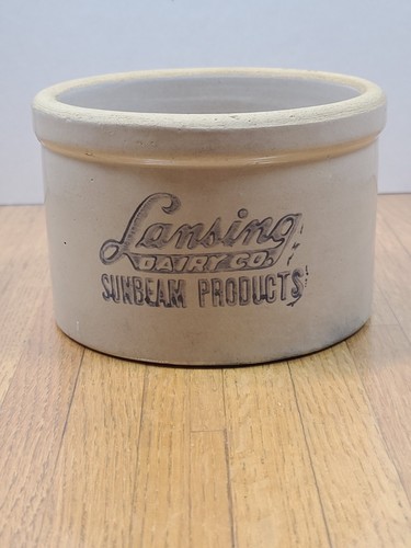Lansing dairy stoneware butter - lansing,