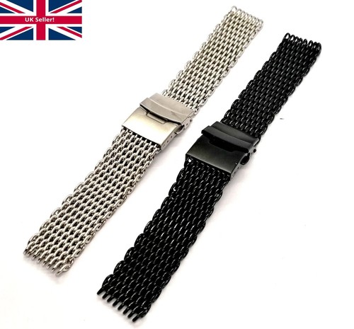 Solid shark mesh watch strap - mesh,