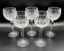 Waterford Crystal Lismore Balloon Hock 6 oz. Wine Glass Set of 5 Clear Elegant