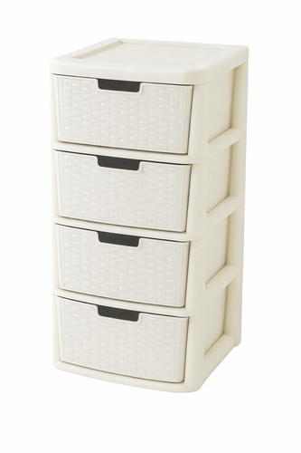 Cream rattan effect - rattan, tier
