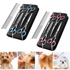 Professional Hair Fur Cutting Scissors Pet Dog Grooming Kit Curved Shears Tool