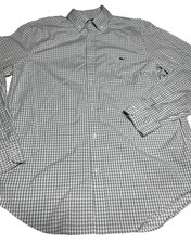 Vineyard Vines Shirt Mens Medium Grey Gingham Classic Fit Tucker Cotton Blend