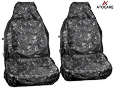 ATOCARE Camo Grey Heavy Duty 100% Waterproof Easy Clean Car Van Seat Covers 1+1