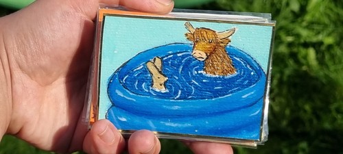 Aceo highland cow - aceo,