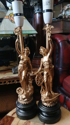 Pair french antique - french, spelter