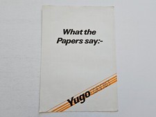 YUGO 55 TEST REPORT SALES BROCHURE 1984