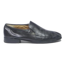 BALLY Mens Leather Black Slip-On Shoes UK 10.5 Classic Formal Loafers