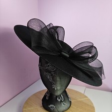 black large fascinator wedding hat  Kentucky Derby Royal Ascot bow