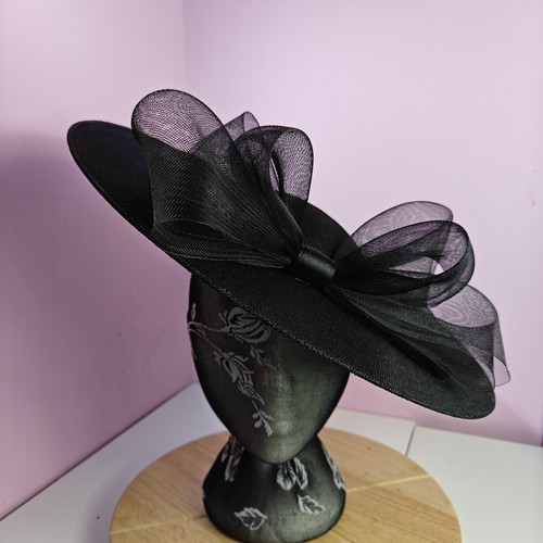 Black large fascinator wedding - large,
