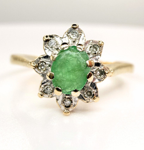 9ct gold vintage emerald - 9ct,