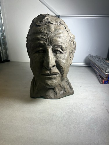 Terracotta clay man head - clay, bust
