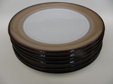 Denby Vintage Stoneware "Country Cuisine"  9.75" Dia Dinner Plates, Set of 6.