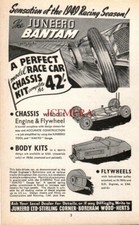 JUNEERO Bantam Model Race Car Chassis Kit ADVERT Vintage 1949 Print Ad 686/29