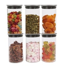 Small Glass Canister with Stainless Steel Lid, Airtight Sealing, Mini Spice Jars