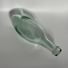 1800-1900 Hamilton Torpedo Bottle Green Early Square Lipped Heavy Glass Soda VTG