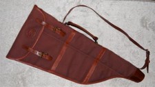 John L Chapman Sporting Canvas Leg o Mutton Gun Slip - Leather Carrying Strap