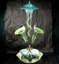 ANTIQUE VASELINE OPALINE GLASS