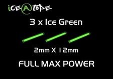 ICEATOPE 3 X ICE GREEN Isotopes Isotope 2mm X 12mm Betalight Carp Fishing Gear