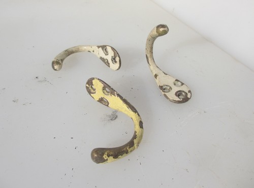 Antique brass hooks - brass, coat
