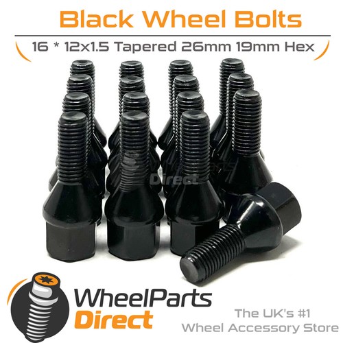 Wheel bolts 12x1 black - bolts, 12x1.5