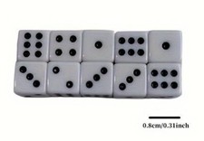 10pcs, 8mm Six Sided Mini Dice