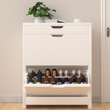 Heavy-Duty White 2-Drawer Shoe