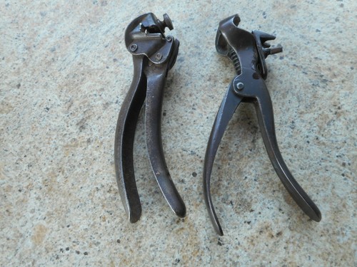 Two vintage saw setting tools - saw,