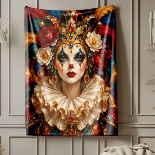 Ornate harlequin clown - harlequin,