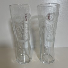 2 x Peroni Half Pint Glasses Brand New Official 10oz Pair - Gift Home Bar Beer