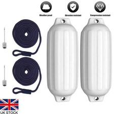 2PC White Boat Fenders, 50x14cm Inflatable PVC Boat Anchor Buoy for Yacht New