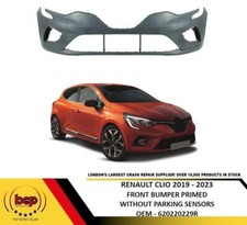 RENAULT CLIO 2019 – 2023 FRONT BUMPER PRIMED WITHOUT PARKING SENSORS NEW