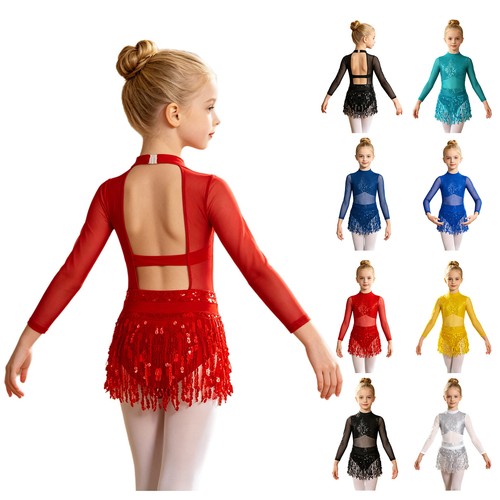 Girls sequin tassel latin - sequin,