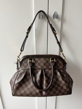 Authentic Louis Vuitton Trevi PM Shoulder Bag Brown Damier Ebene Canvas