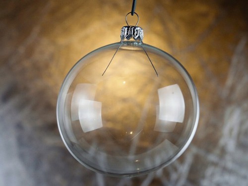 Clear christmas glass baubles - glass,